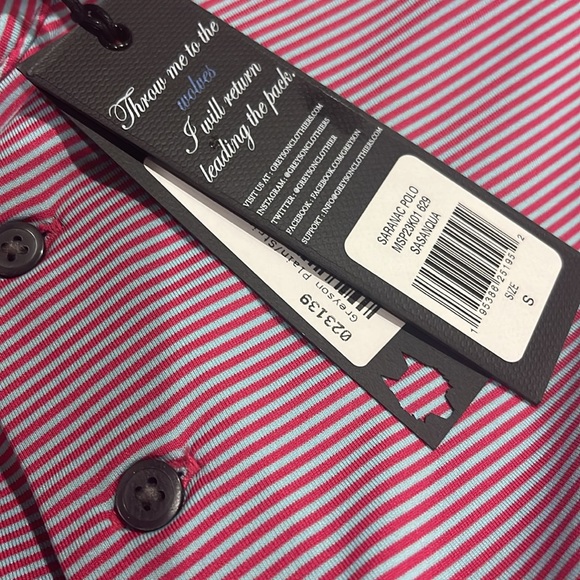Greyson Saranac Striped Polo, Sasanqua, NWT $98, Small - Picture 7 of 7